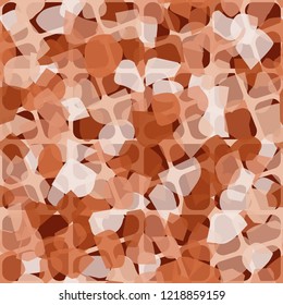 Seamless pattern. Copper camouflage with oblique crossed out squares. Editable.