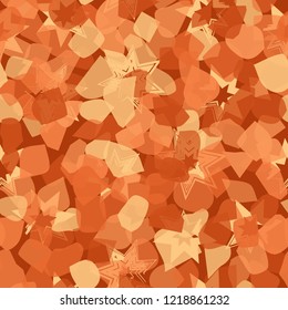 Seamless pattern. Copper camouflage with seven-pointed stars. Editable.