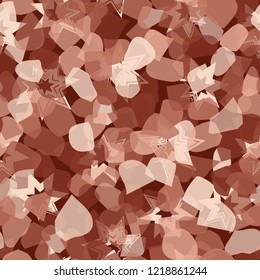 Seamless pattern. Copper camouflage with seven-pointed stars. Editable.