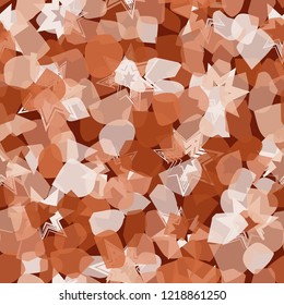 Seamless pattern. Copper camouflage with seven-pointed stars. Editable.
