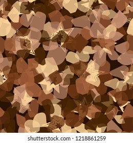 Seamless pattern. Copper camouflage with seven-pointed stars. Editable.