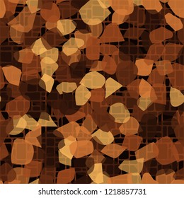 Seamless pattern. Copper camouflage with small rectangles. Editable.