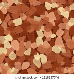 Seamless pattern. Copper camouflage with small rectangles. Editable.