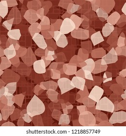 Seamless pattern. Copper camouflage with small rectangles. Editable.