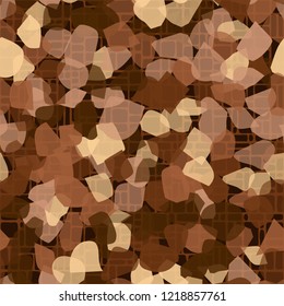 Seamless pattern. Copper camouflage with small rectangles. Editable.