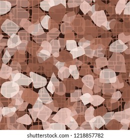 Seamless pattern. Copper camouflage with small rectangles. Editable.
