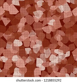 Seamless pattern. Copper camouflage with wafer relief. Editable.