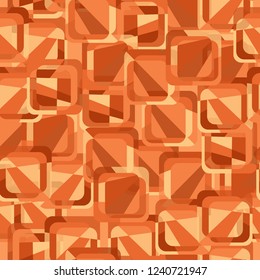 Seamless pattern. Copper theme. Composition based on rounded squares.