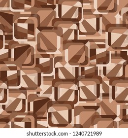 Seamless pattern. Copper theme. Composition based on rounded squares.