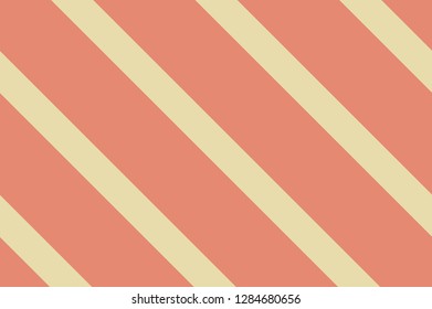 Seamless pattern. Coral stripes on yellow background. Striped diagonal pattern for printing on fabric, paper, wrapping, scrapbooking, websites Background with slanted lines Vector illustration