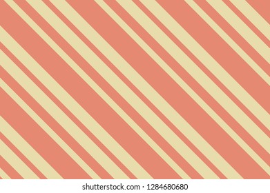 Seamless pattern. Coral stripes on yellow background. Striped diagonal pattern for printing on fabric, paper, wrapping, scrapbooking, websites Background with slanted lines Vector illustration