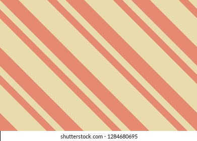 Seamless pattern. Coral stripes on yellow background. Striped diagonal pattern for printing on fabric, paper, wrapping, scrapbooking, websites Background with slanted lines Vector illustration
