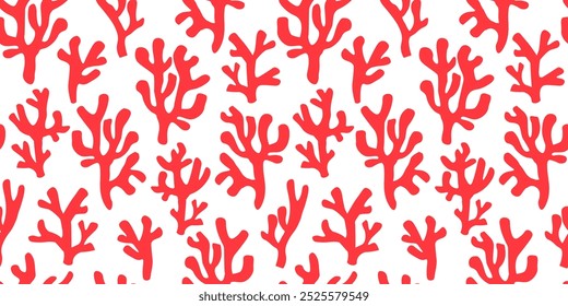Seamless pattern with corals. Abstract sea print. Vector graphics.