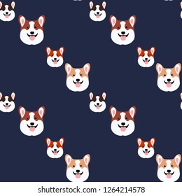seamless pattern of corgi dogs