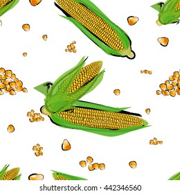 Seamless pattern. Corn.