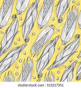 Seamless pattern with corn. Vector illustration for your design