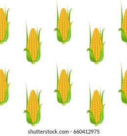 Seamless pattern with corn. Vector illustration