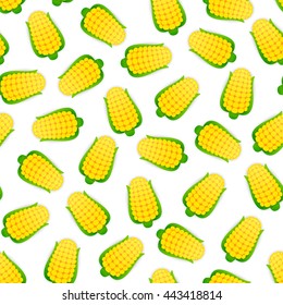 Seamless pattern with corns. Isolated on white background. Clipping paths included.