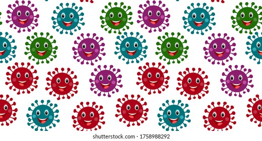 seamless pattern Corona virus colorfull Vector illustration,wallpaper textile fabric design 