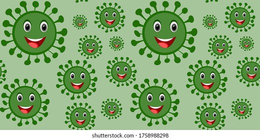 patrón transparente Ilustración de virus Corona, fondo vector, diseño de tela textil de papel pintado
