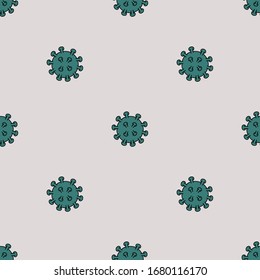 Seamless Pattern With Corona Virus. Vector Illustration.