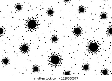 Seamless pattern Coronavirus 2019-nCoV. Pneumonia. Bacteria Biology Organisms. Virus infection epidemic sick. Health background. Medical genetics bacteriological Microorganism. 