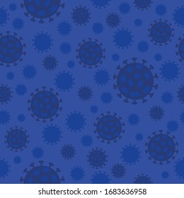 Seamless pattern with coronavirus bacteria. COVID-19 conceptual vector illustration. 2019-ncov virus cells.