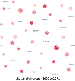 Seamless pattern with coronavirus cell symbol. Corona virus disease covid-19 sign. Vector illustration. Isolated on white background..