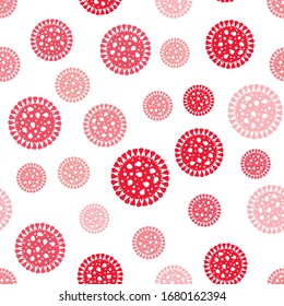 Seamless pattern with coronavirus cell symbol. Corona virus disease covid-19 sign. Vector illustration. Isolated on white background..