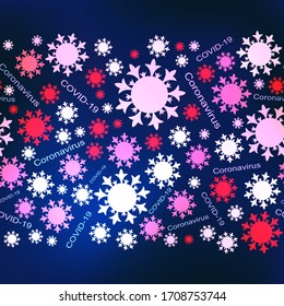 Seamless pattern with coronavirus cell symbol. Corona virus disease covid-19 sign. Vector illustration.