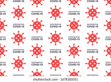 Patrón transparente con el virus Coronavirus COVID-19. aislado sobre fondo blanco