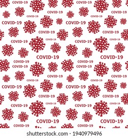 Patrón sin foco de la enfermedad de Coronavirus 2019. Fondo del virus Covid-19. Ilustración vectorial.