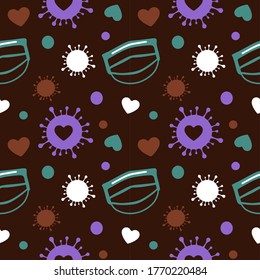 seamless pattern, coronavirus, pandemic, covid 19, vector illustration