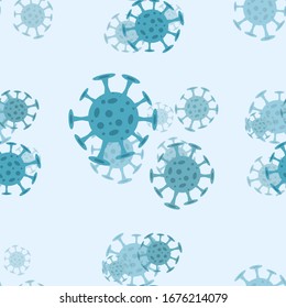 Seamless pattern with coronavirus virus in 2020. World Coronavirus Cell China Influenza Respiratory Coronavirus Pathogen China