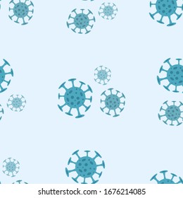 Seamless pattern with coronavirus virus in 2020. World Coronavirus Cell China Influenza Respiratory Coronavirus Pathogen China