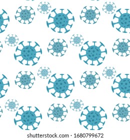 Seamless pattern with coronavirus virus in 2020. World Coronavirus Cell China Influenza Respiratory Coronavirus Pathogen China