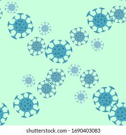 Seamless pattern with coronavirus virus in 2020. World Coronavirus Cell China Influenza Respiratory Coronavirus Pathogen China