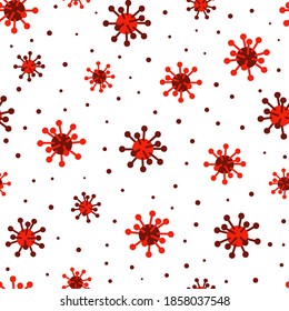 Patrón sin soldadura con coronavirus - virus aislados en fondo blanco para diseño científico y médico