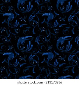 Seamless pattern of Corvus Corax