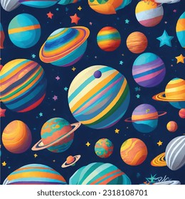 Seamless Pattern of Cosmic Planets and Shimmering Stars