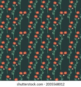 Seamless pattern of cosmos flower plant vector design. Good for wallpaper, wrapping paper, backdrop, fabric pattern.