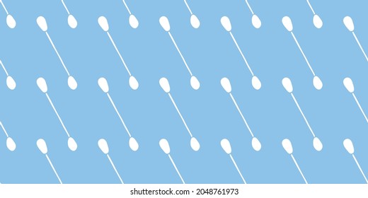 Patrón sin foco de algodón, torunda. Vector cosmético, fondo médico y textura, de estilo plano, aislado
