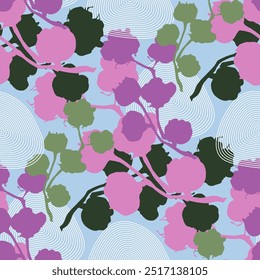 Seamless Pattern with cotton. Color sketch style hand drawn background. Detailed illustration, hand drawn. Great for fabric and textile, prints, invitation, packaging.