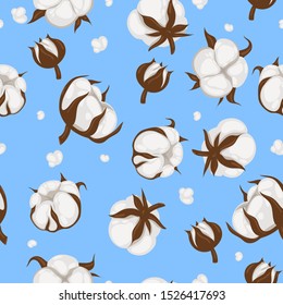 seamless pattern with cotton plant