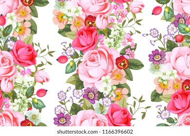 Seamless pattern with country roses