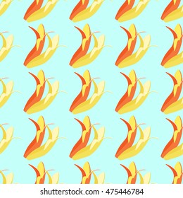 seamless pattern with a couple of bananas on light blue vector illustration