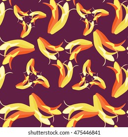 seamless pattern with a couple of bananas on a dark purple background vector illustration