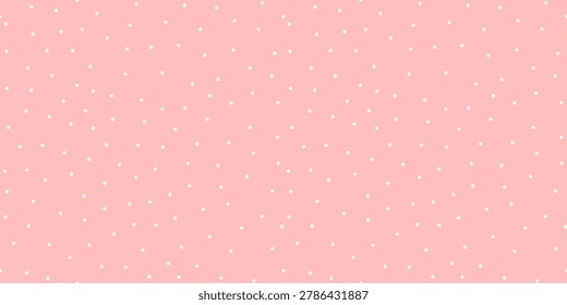 Seamless pattern cover bg with dot backdrop and polka background dots. Vector geometric wallpaper texture pink polka dot paper tile. Modern illustration of white chaotic cute sprinkle.