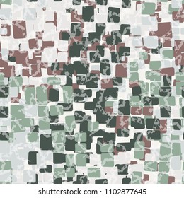 A seamless pattern covered with a chaotic network consisting of worn five-pointed stars. Multi-colored spots. Camouflage is designed for citizens.