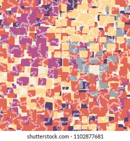 A seamless pattern covered with a chaotic network consisting of worn five-pointed stars. Multi-colored spots. Camouflage is designed for citizens.